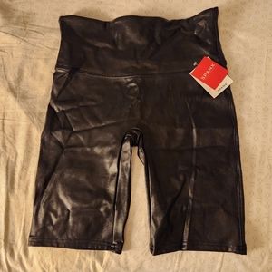 Spanx faux leather shorts